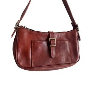 I Medici Firenze Leather Baguette Shoulder Bag Brown Italian Made Small Purse